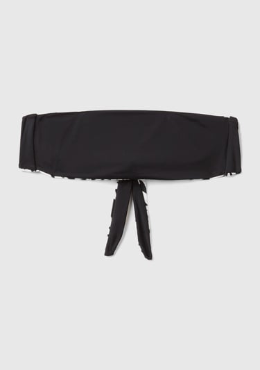  Kadın Beyaz Mix Tamamı Desenli Arkadan Bağlamalı Straplez Bikini Üstü