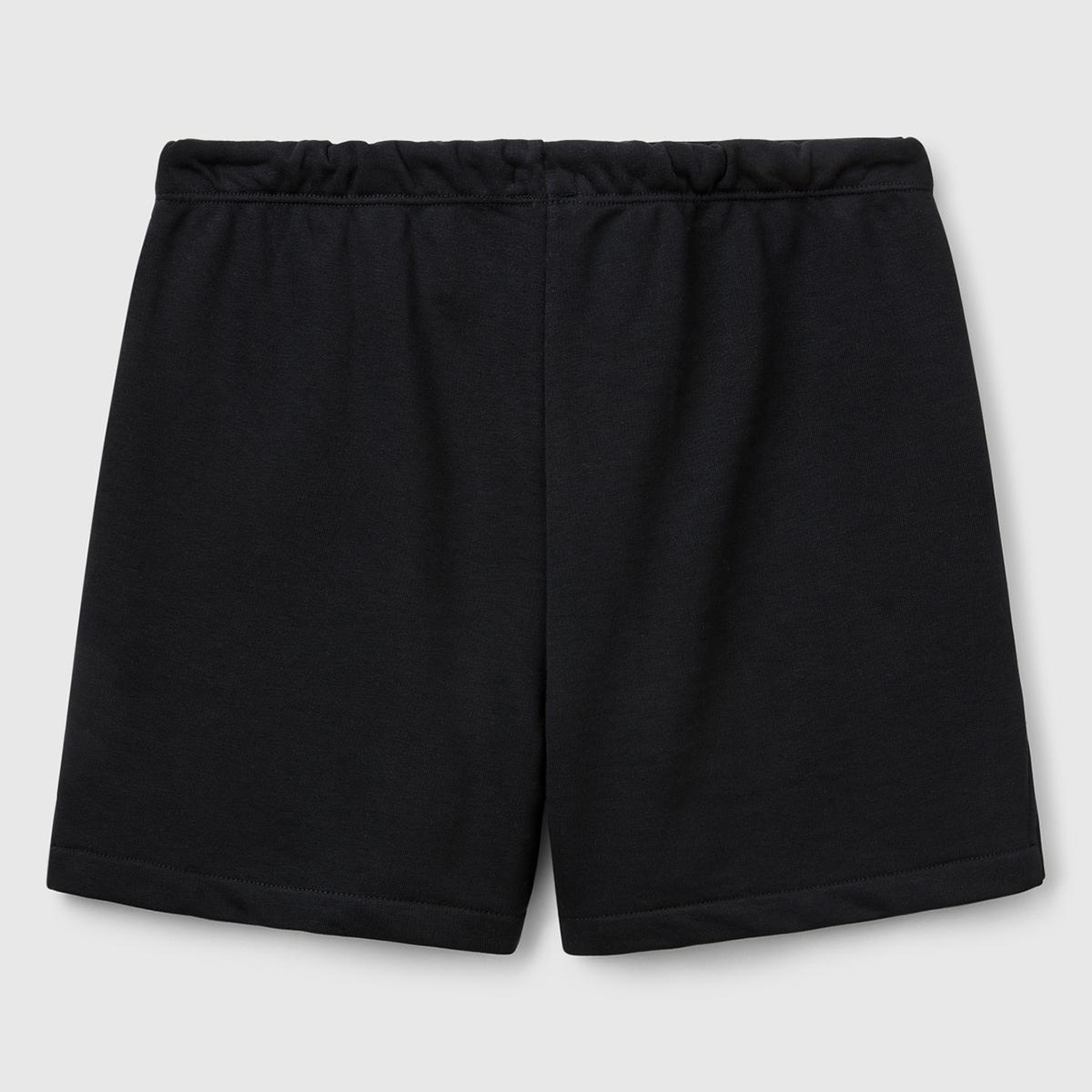 Kadın Siyah Pamuk Karışımlı Logo Bantlı İpli Yüksek Bel Bermuda Şort