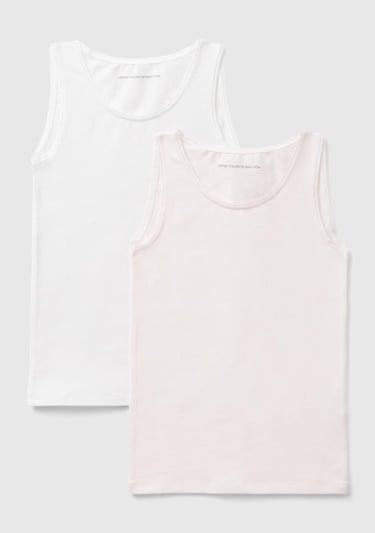  Kız Çocuk Pembe-Beyaz 2'li Atlet