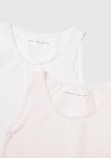  Kız Çocuk Pembe-Beyaz 2'li Atlet