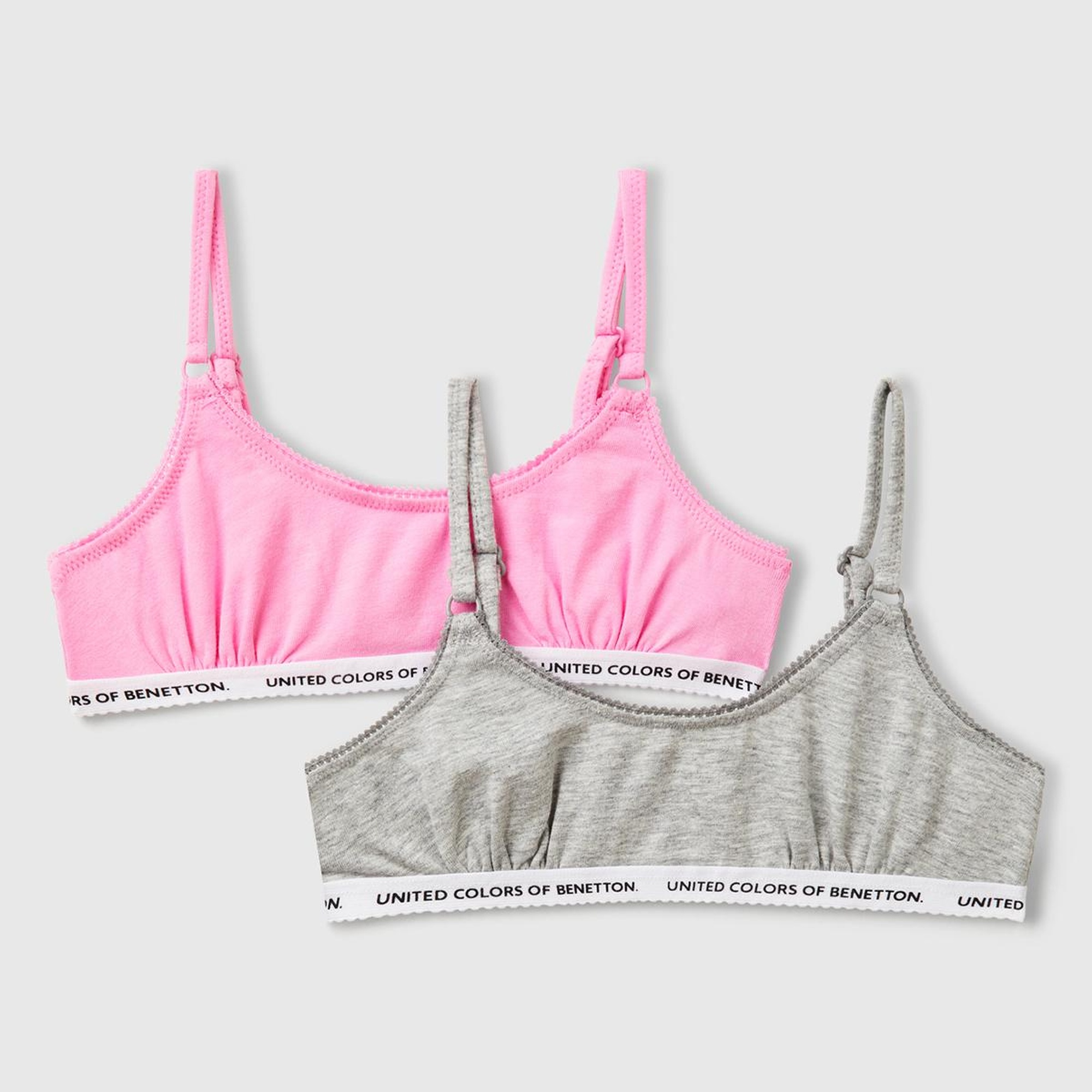 Kız Çocuk Pembe Logo Bantlı Ayarlanabilir Askılı 2'li Sütyen Seti