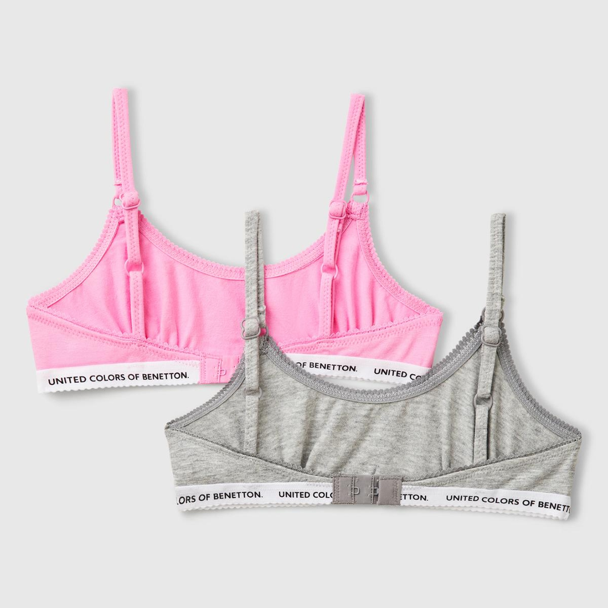 Kız Çocuk Pembe Logo Bantlı Ayarlanabilir Askılı 2'li Sütyen Seti