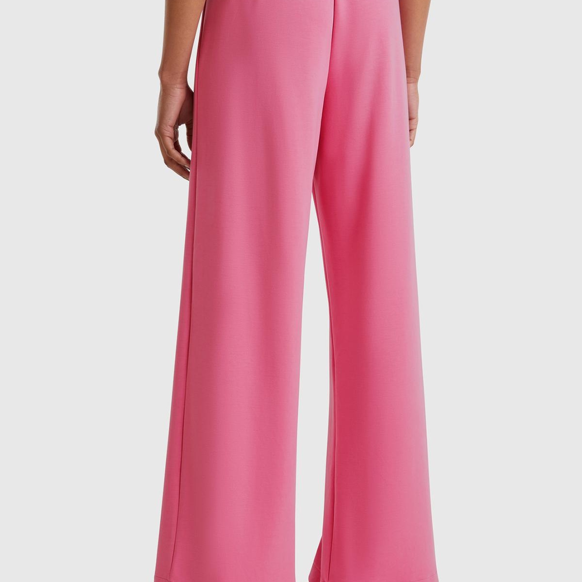 Kadın Pembe Logo Baskılı Beli Lastikli Bol Kesim Eşofman Altı