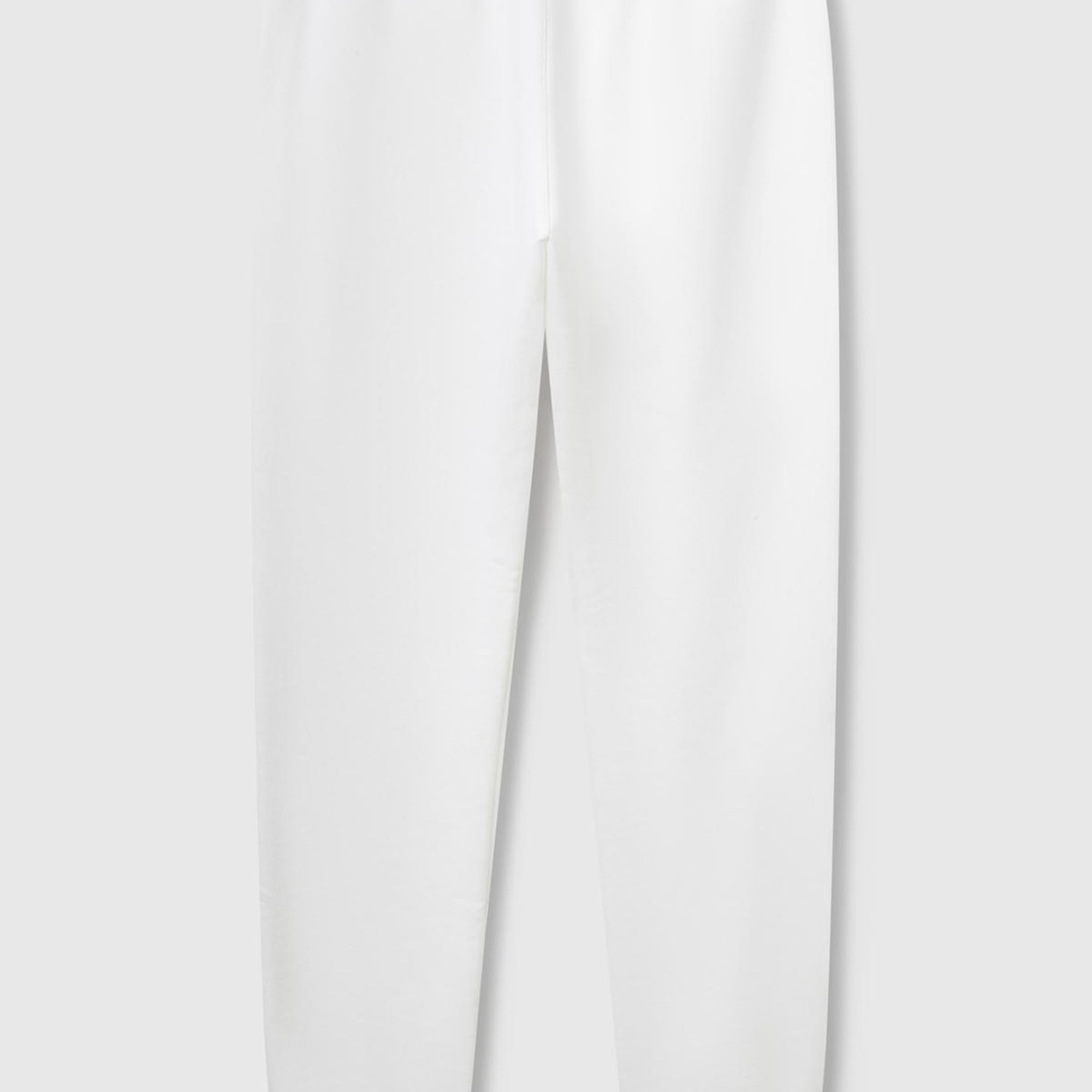 Kadın Beyaz Pamuk Karışımlı Logo Baskılı Beli Lastikli Jogger Eşofman Altı