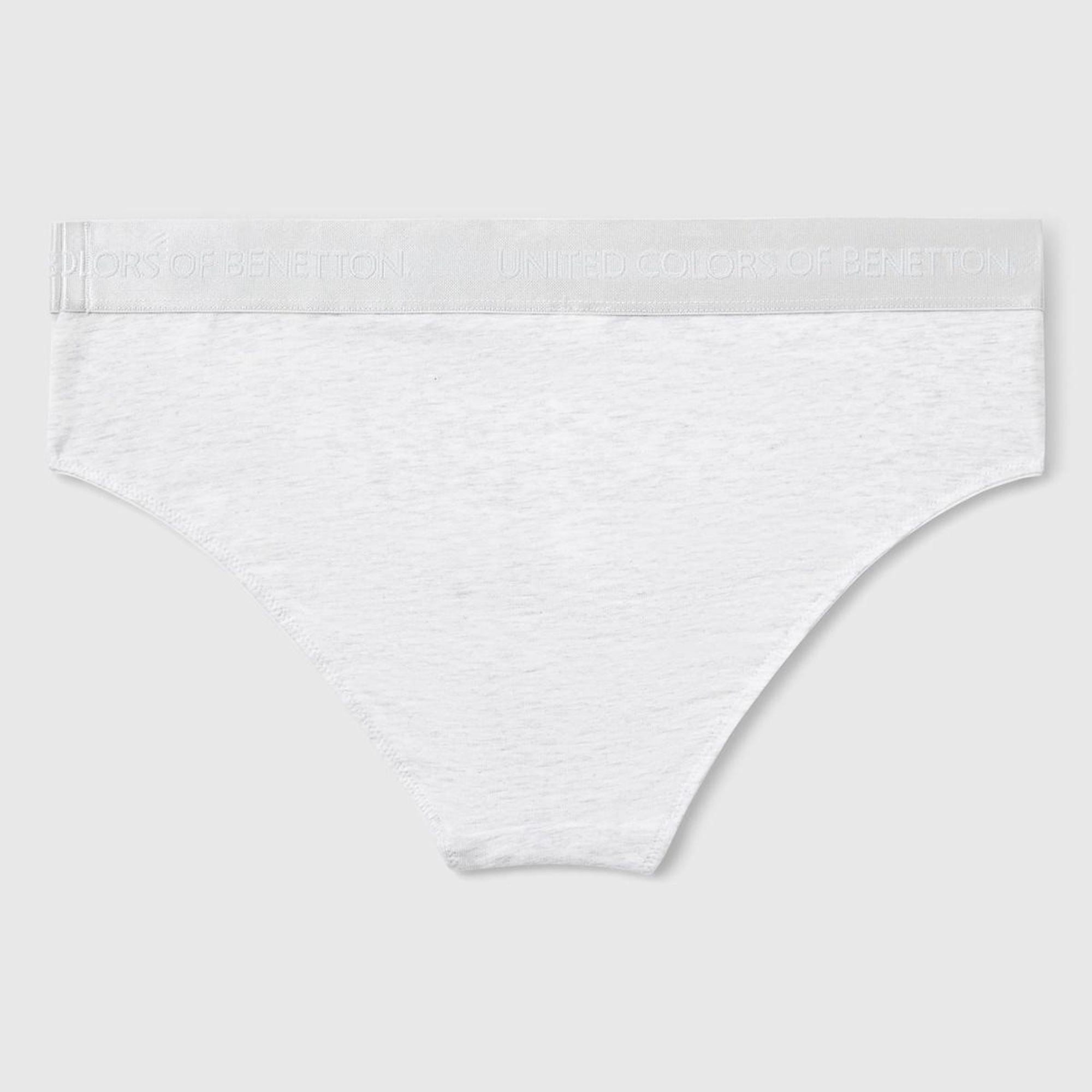 Kadın Gri Pamuk Karışımlı Bel Bandı Logolu Hipster Kesim Külot