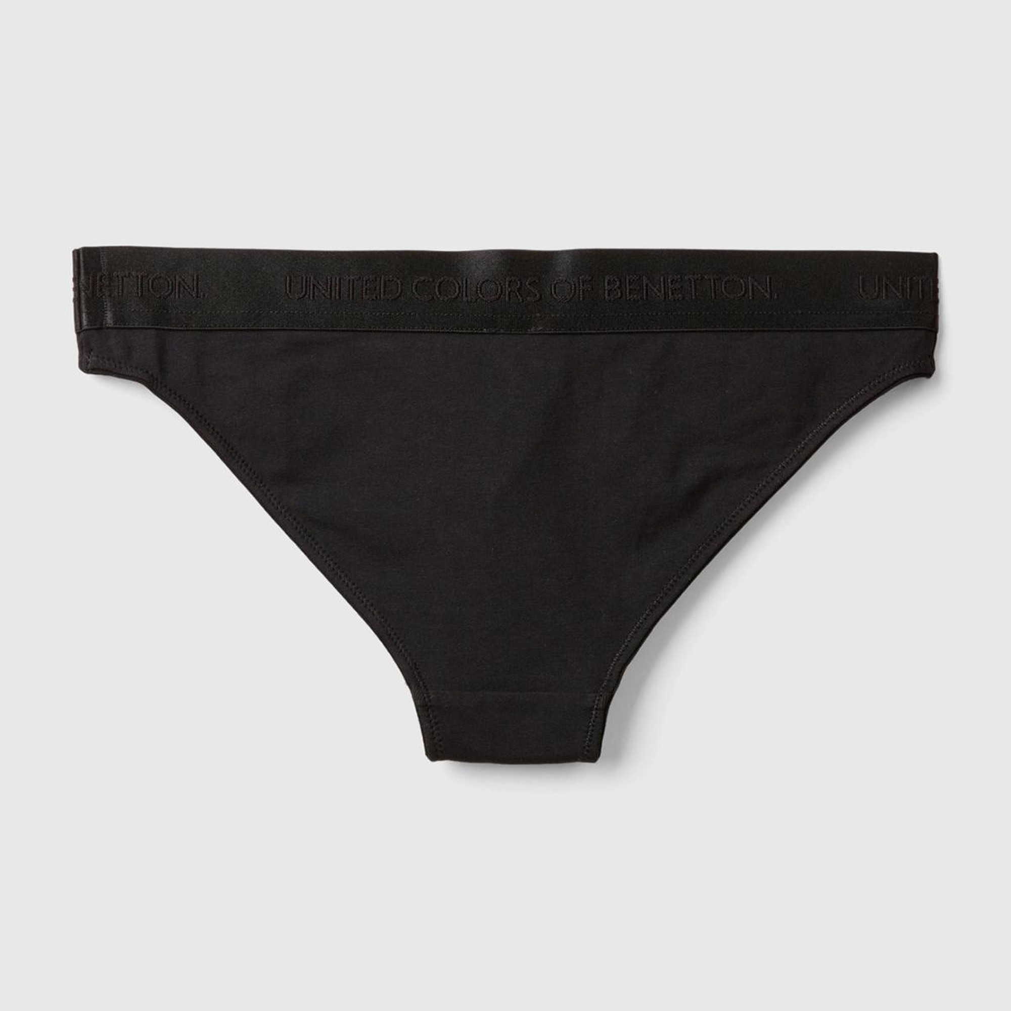 Kadın Siyah Pamuk Karışımlı Logo Bantlı Hipster Kesim Külot