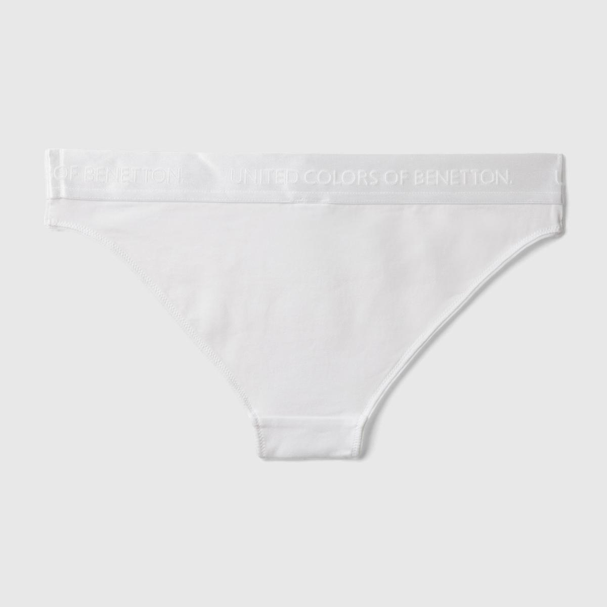 Kadın Beyaz Pamuk Karışımlı Logo Bantlı Hipster Kesim Külot