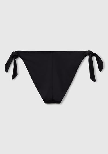  Kadın Siyah Kenardan Bağlamalı Brezilya Model Düşük Bel Bikini Altı