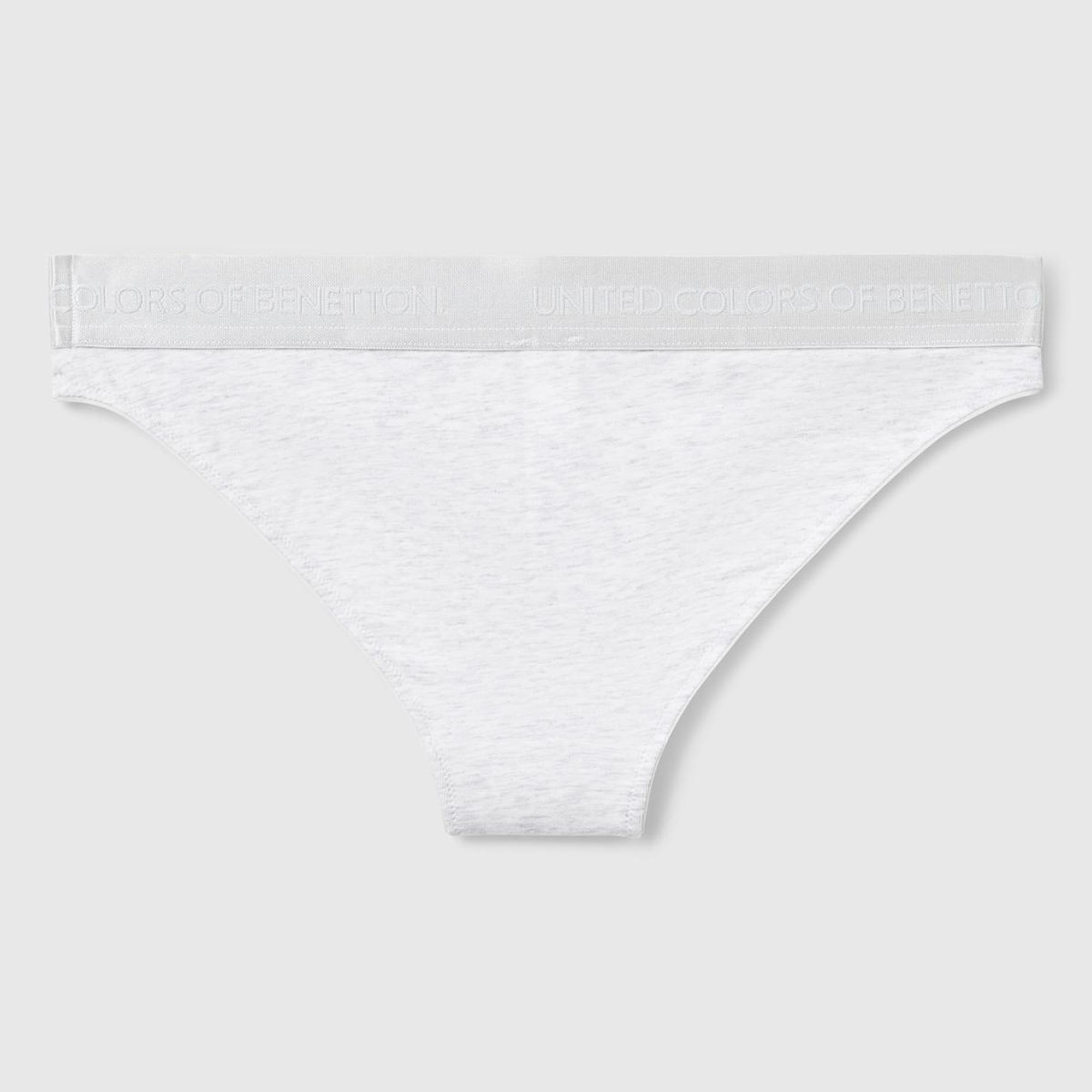 Kadın Gri Pamuk Karışımlı Logo Bantlı Hipster Kesim Külot