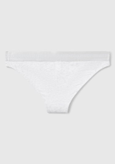  Kadın Gri Pamuk Karışımlı Logo Bantlı Hipster Kesim Külot