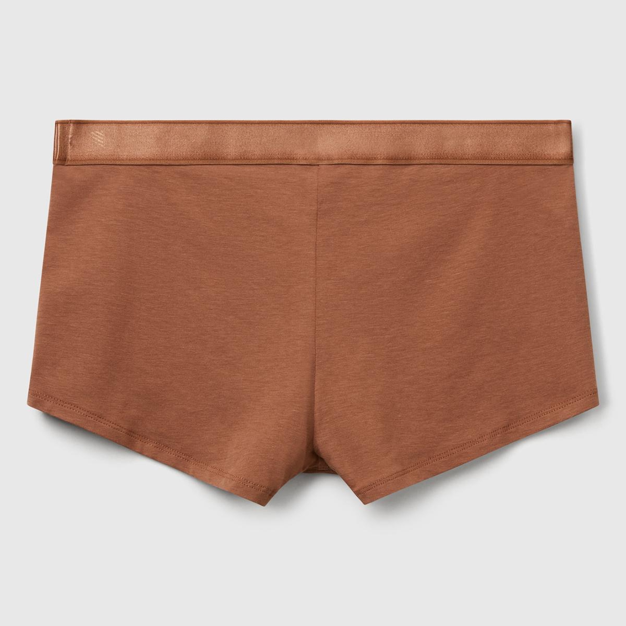 Erkek Kahverengi Pamuk Karışımlı Beli Logo Baskılı Boxer