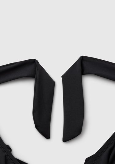  Kadın Siyah V Dekolteli Arkadan Bağlamalı Mayo