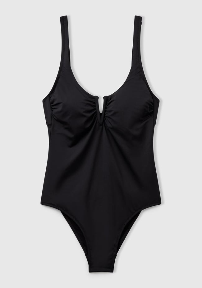  Kadın Siyah V Dekolteli Arkadan Bağlamalı Mayo