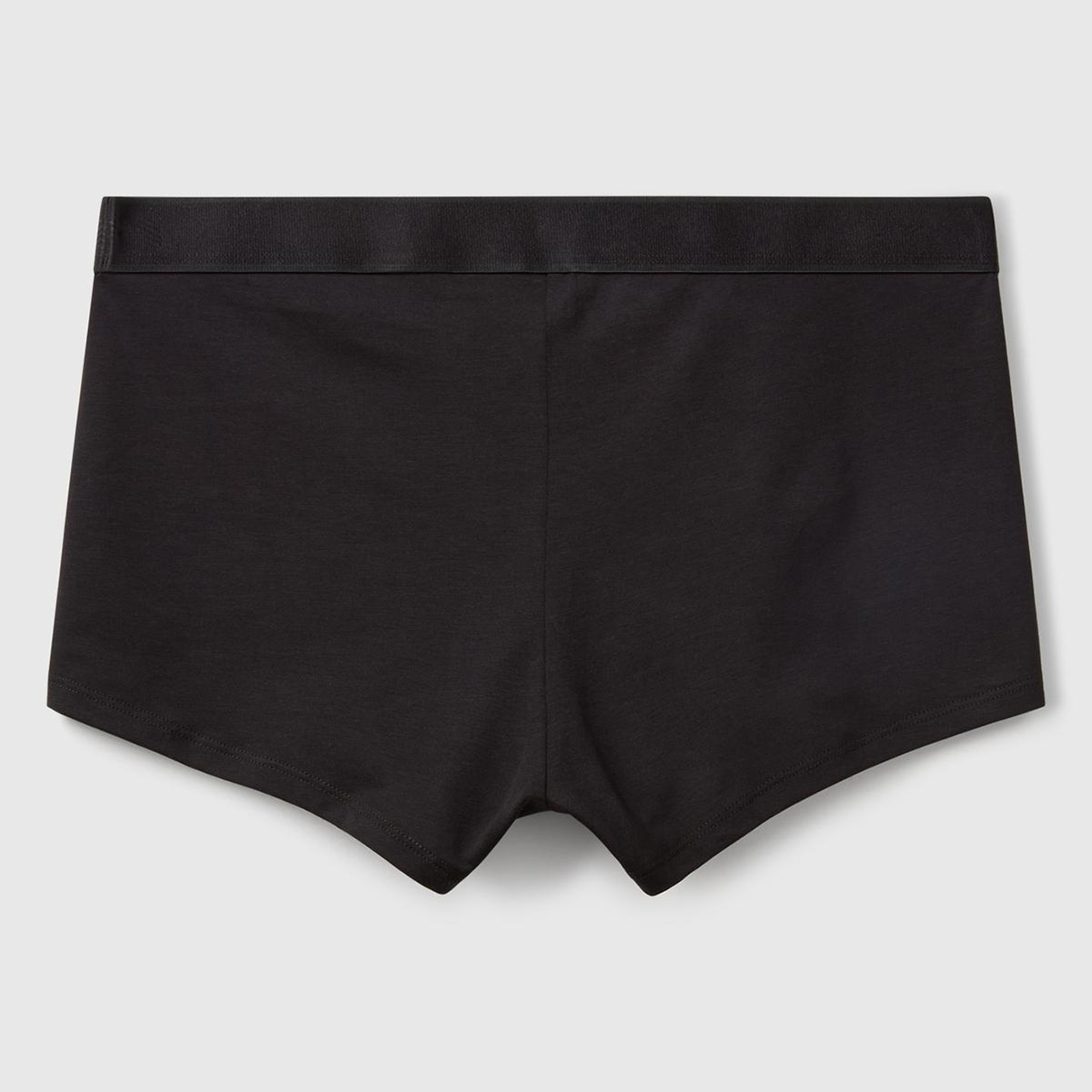 Erkek Siyah Pamuk Karışımlı Beli Logo Baskılı Boxer