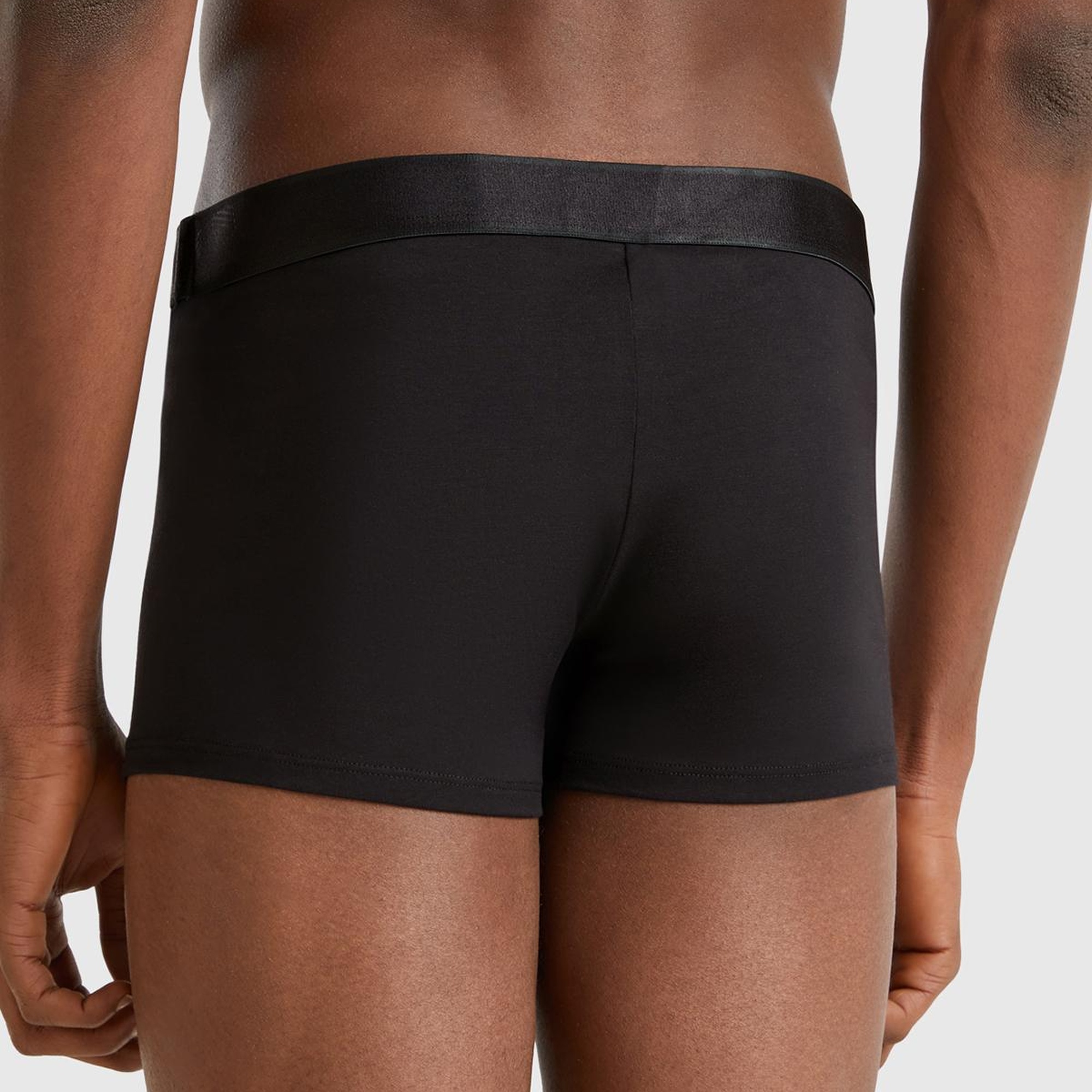 Erkek Siyah Pamuk Karışımlı Beli Logo Baskılı Boxer