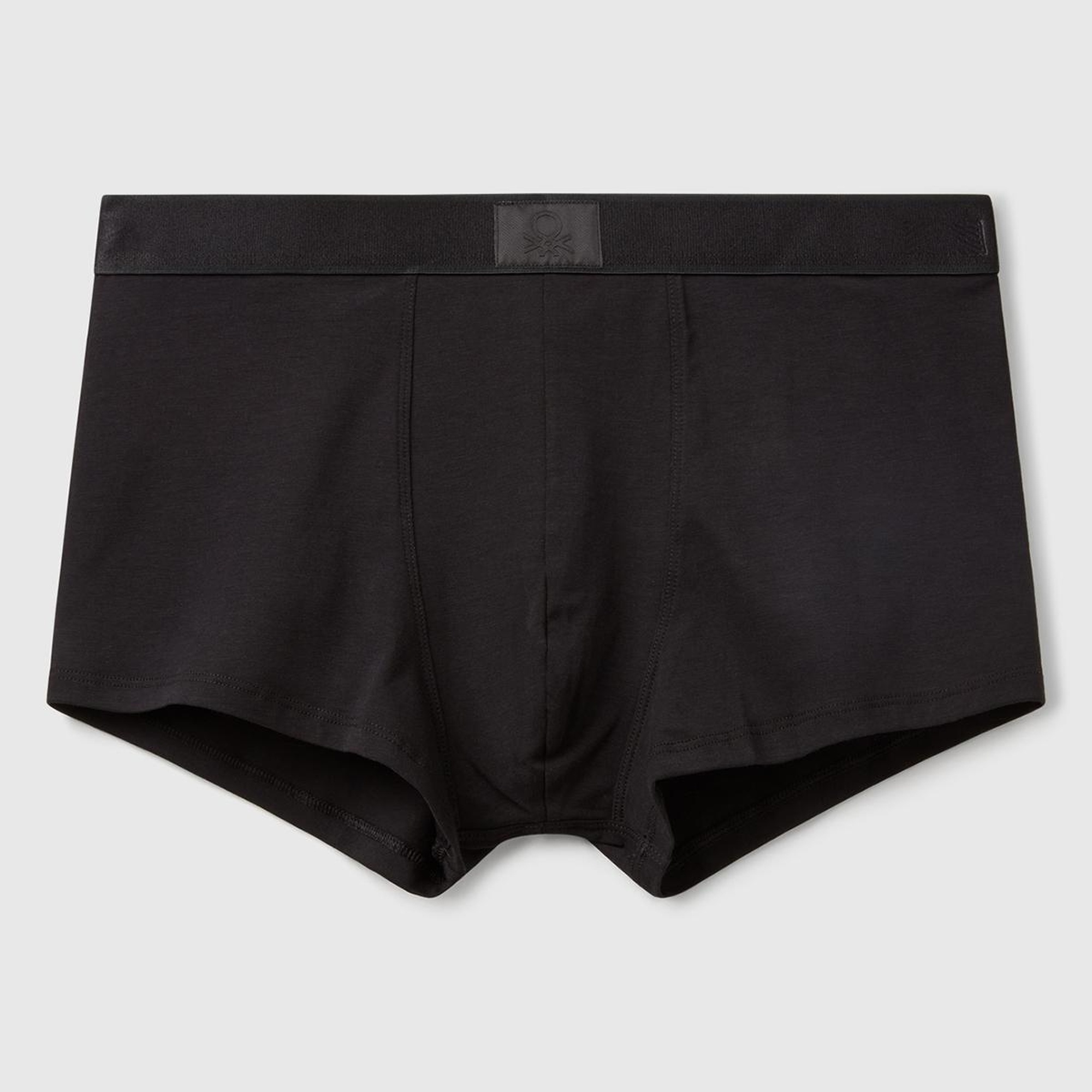 Erkek Siyah Pamuk Karışımlı Beli Logo Baskılı Boxer