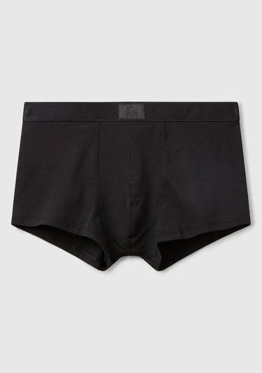  Erkek Siyah Pamuk Karışımlı Beli Logo Baskılı Boxer