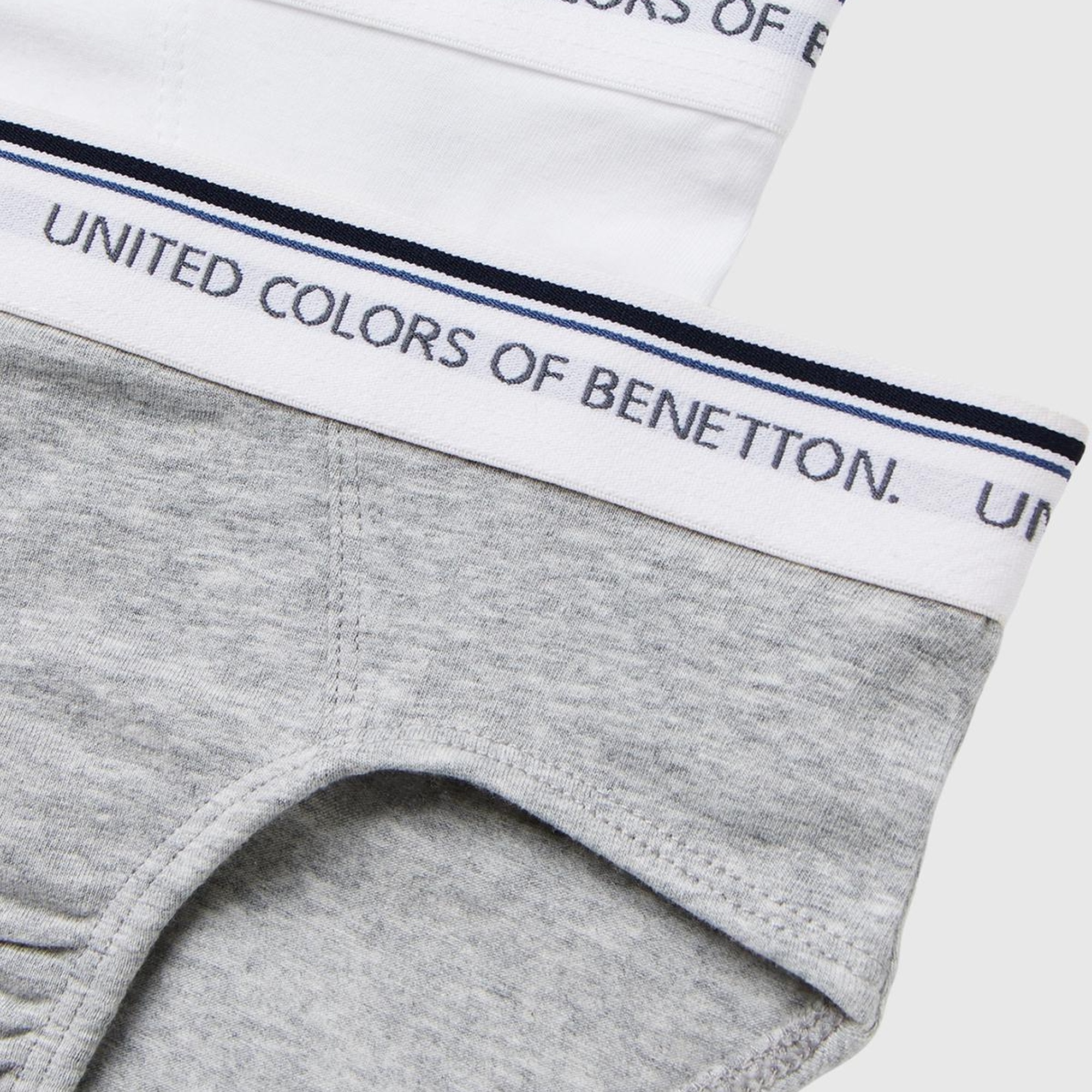 Erkek Çocuk Gri Beli Logo Baskılı Düz Renk 2'li Slip Seti