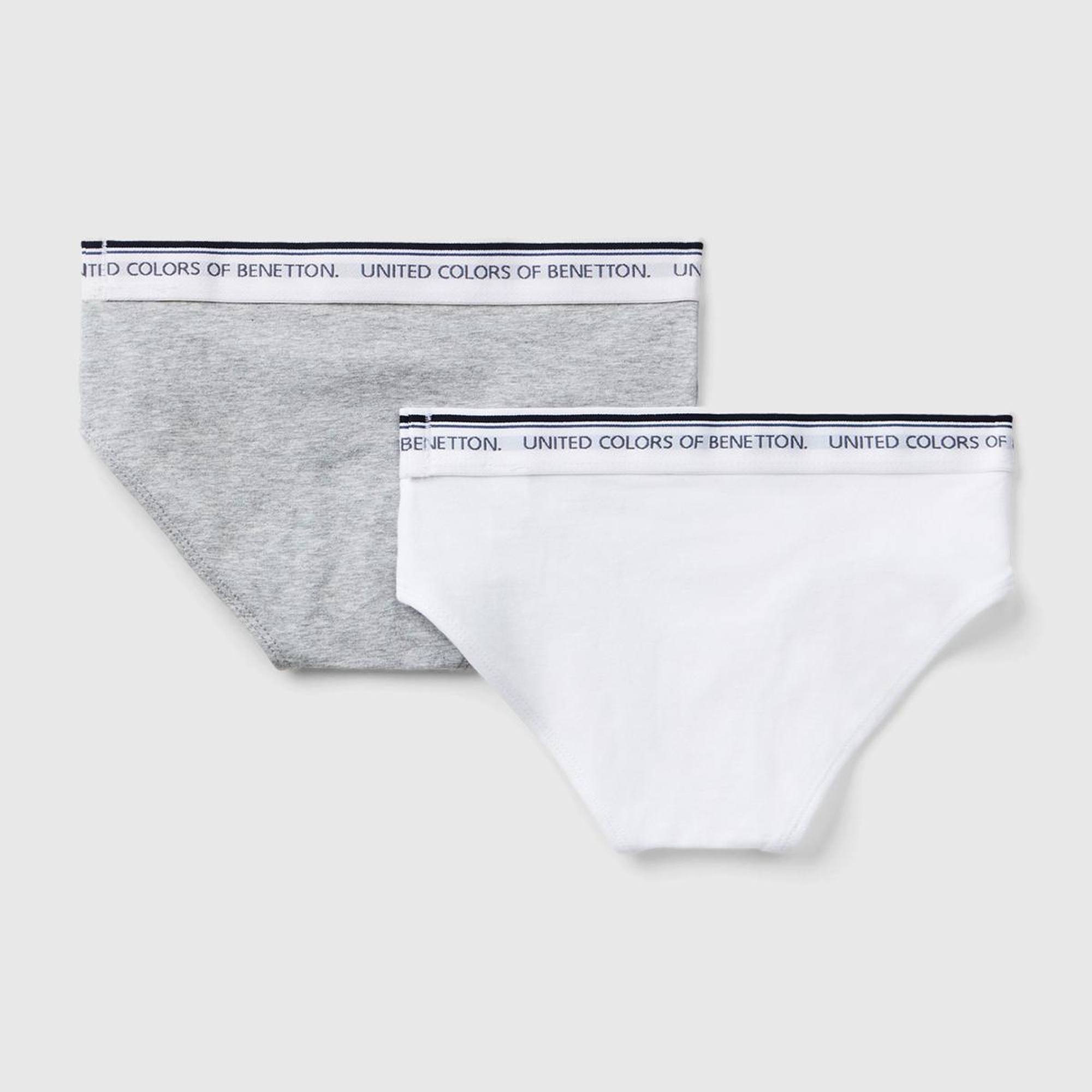 Erkek Çocuk Gri Beli Logo Baskılı Düz Renk 2'li Slip Seti