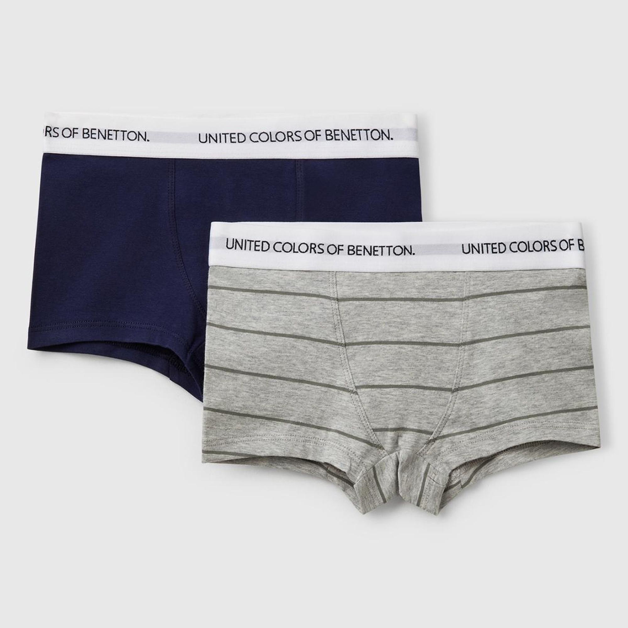 Erkek Çocuk Gri Mix Beli Logo Bantlı 2'li Boxer Seti