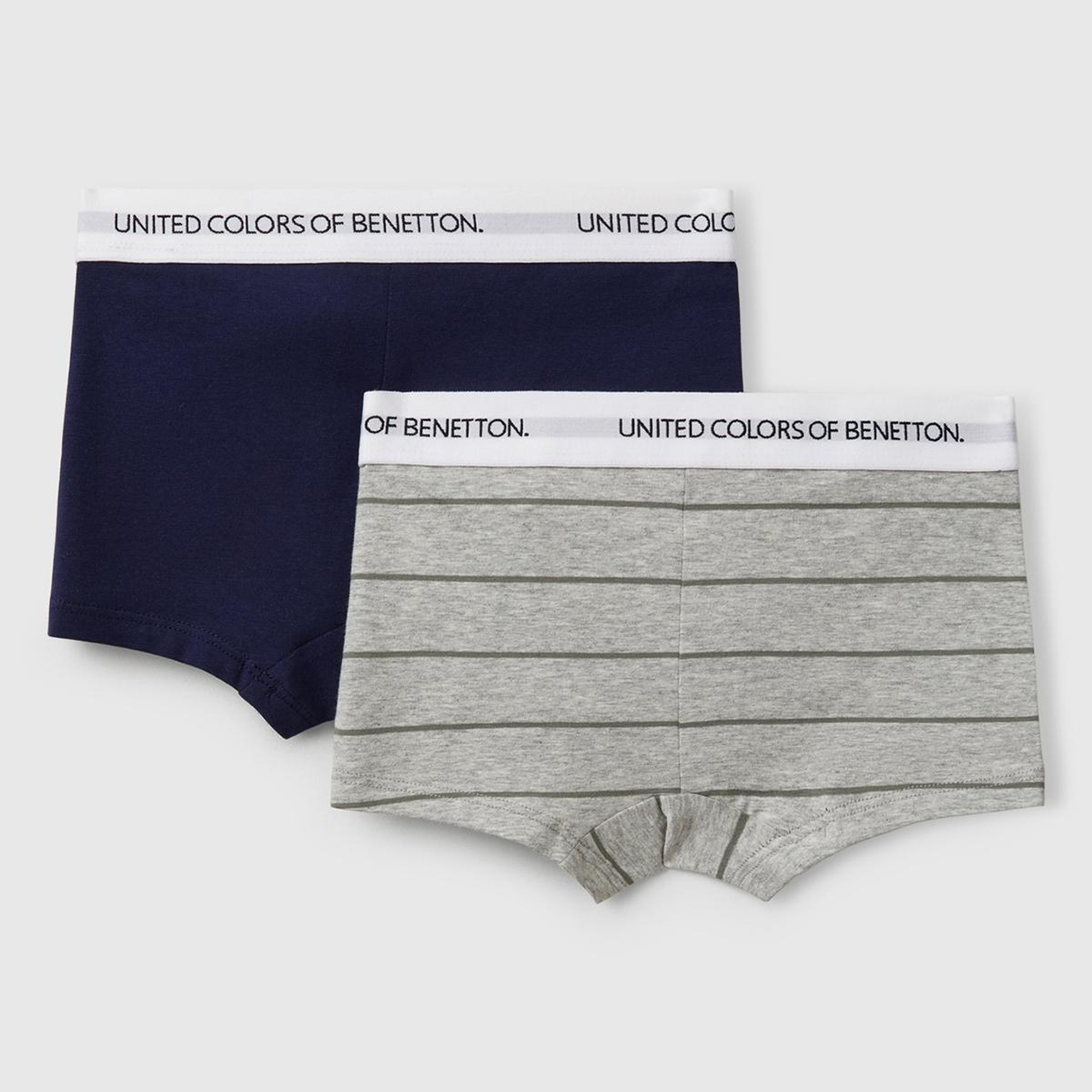 Erkek Çocuk Gri Mix Beli Logo Bantlı 2'li Boxer Seti