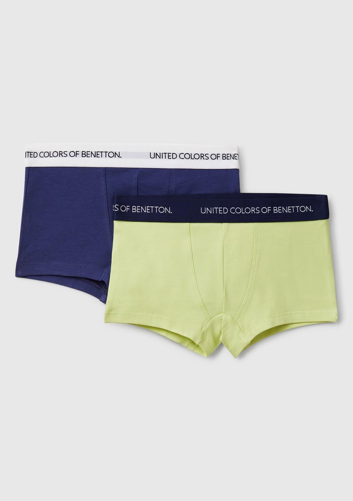  Erkek Çocuk Lacivert Mix Beli Logo Detaylı 2'li Boxer Set