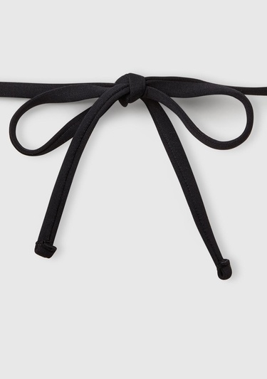  Kadın Siyah Çift Askılı Arkadan ve Boyundan Bağlamalı Üçgen Bikini Üstü