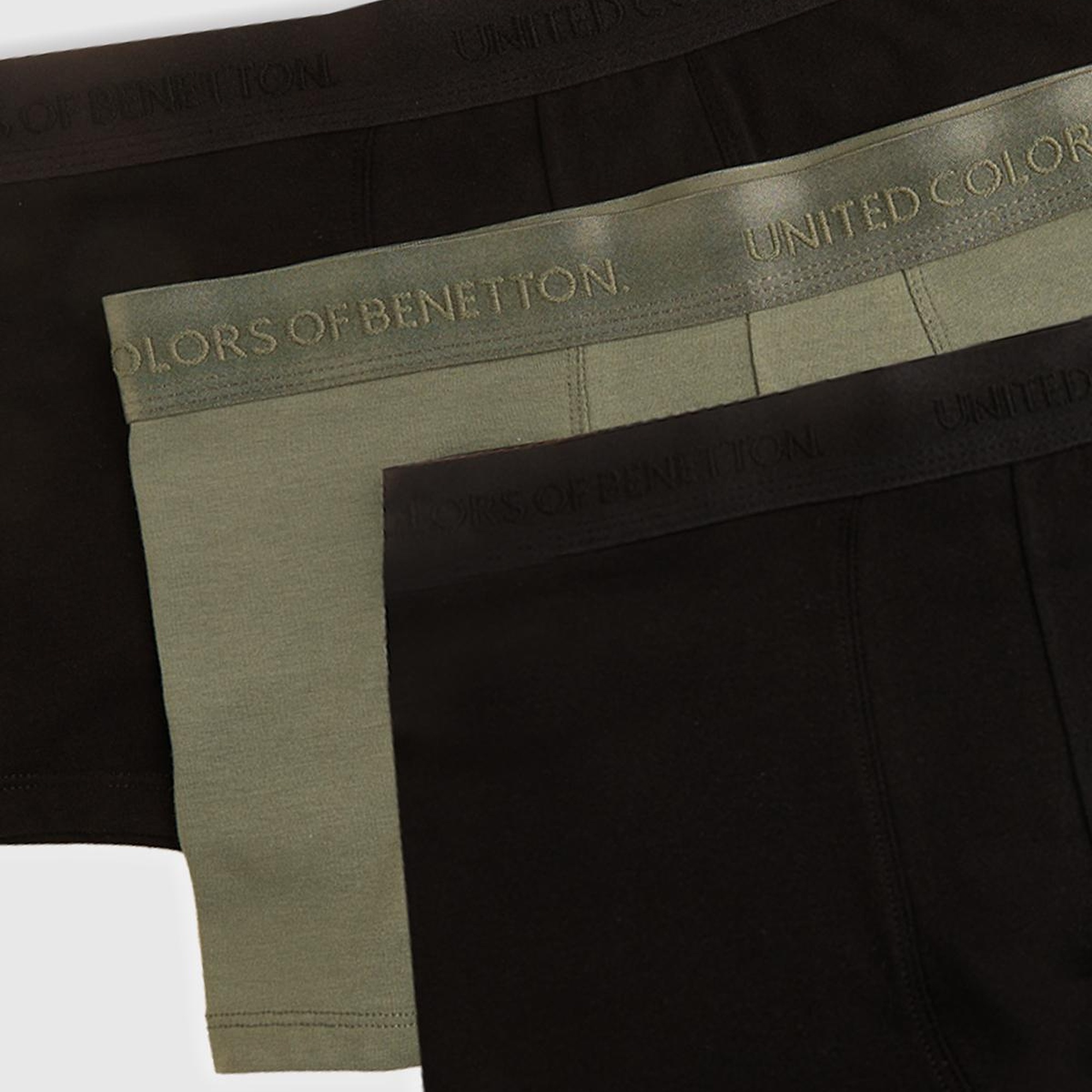 Erkek Siyah Pamuk Karışımlı Logo Bantlı 3'lü Boxer Seti