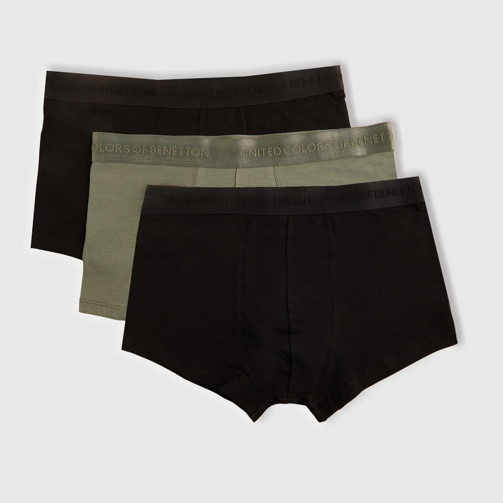 Erkek Siyah Pamuk Karışımlı Logo Bantlı 3'lü Boxer Seti