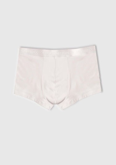  Erkek Turkuaz-Beyaz-Lacivert Pamuk Karışımlı Logo Bantlı 3'lü Boxer Seti