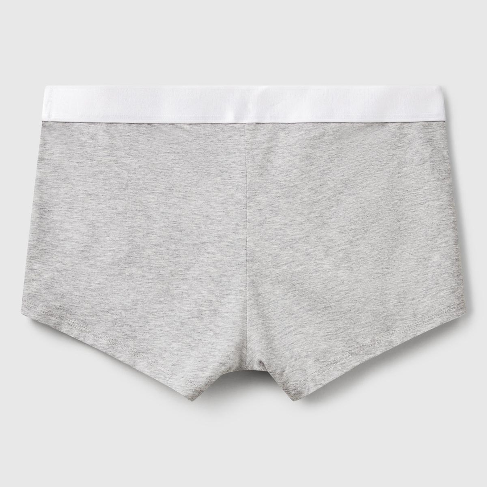 Erkek Gri Melanj Pamuk Karışımlı Beli Logo Baskılı Boxer