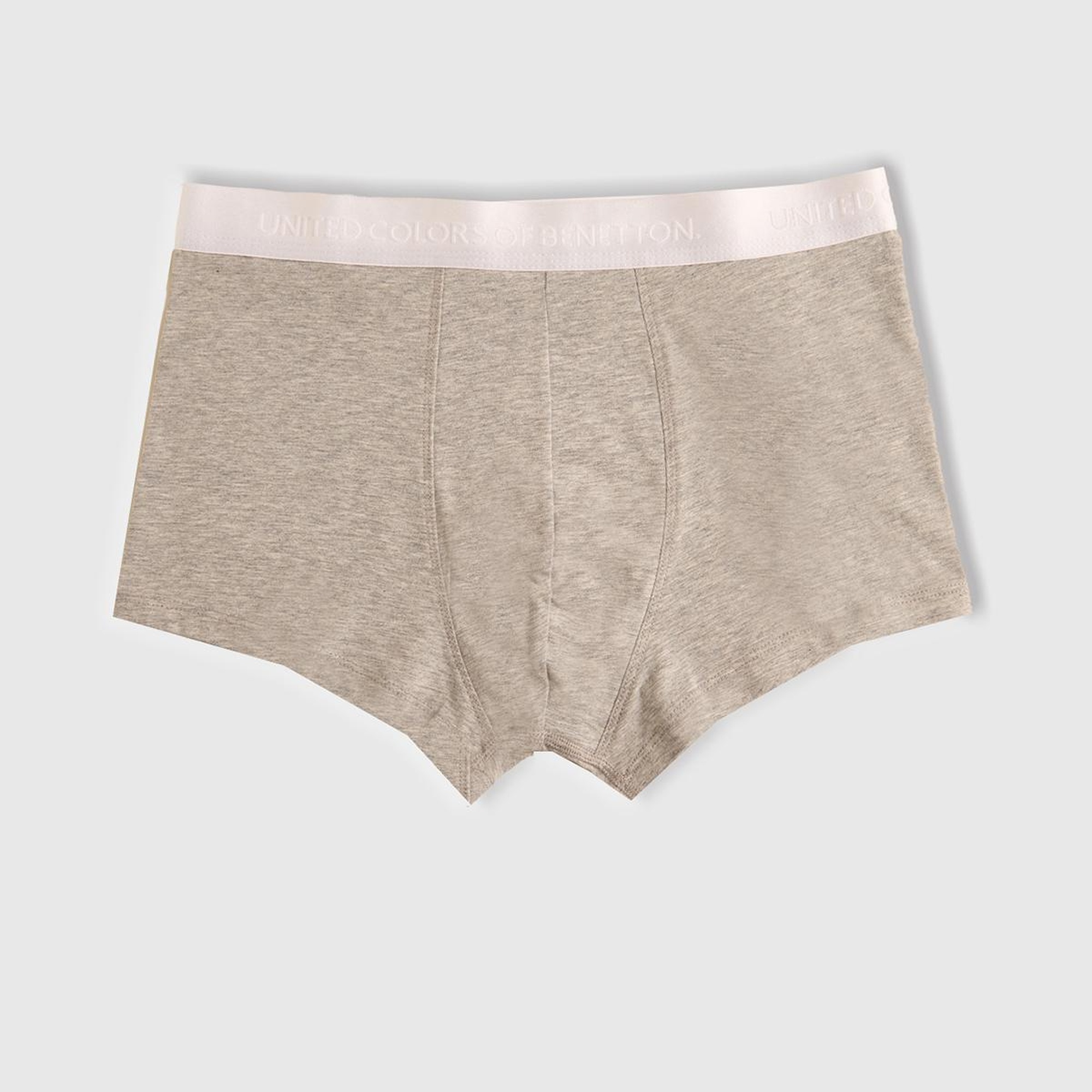 Erkek Gri Melanj Pamuk Karışımlı Logo Bantlı 3'lü Boxer Seti