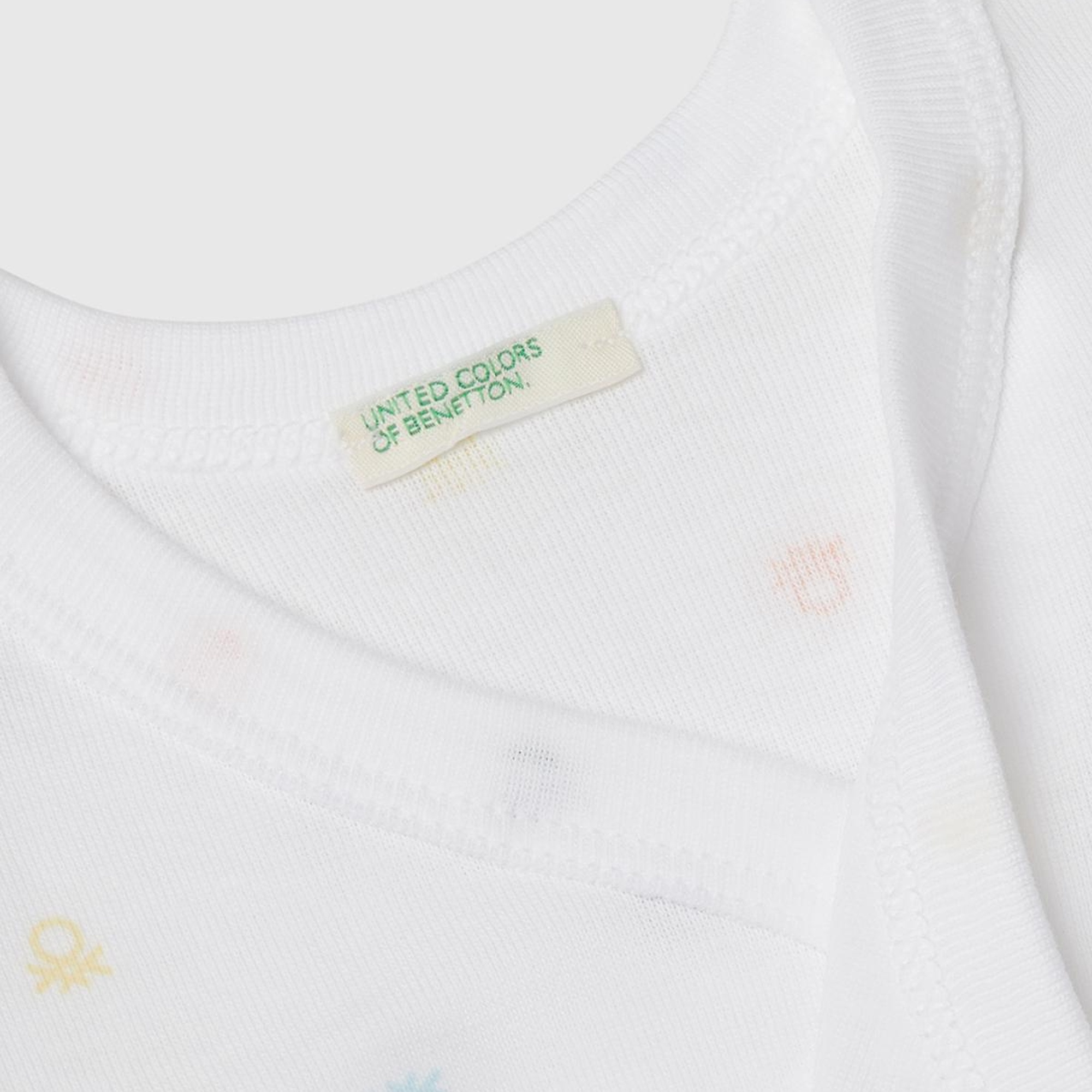 Bebek Beyaz Desenli Çıtçıtlı Kısa Kollu 2'li Body Seti