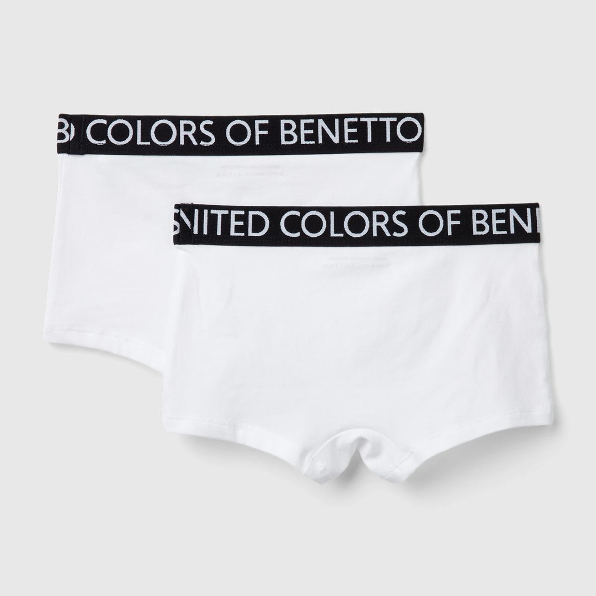 Erkek Çocuk Beyaz Beli Logo Detaylı 2'li Boxer Set