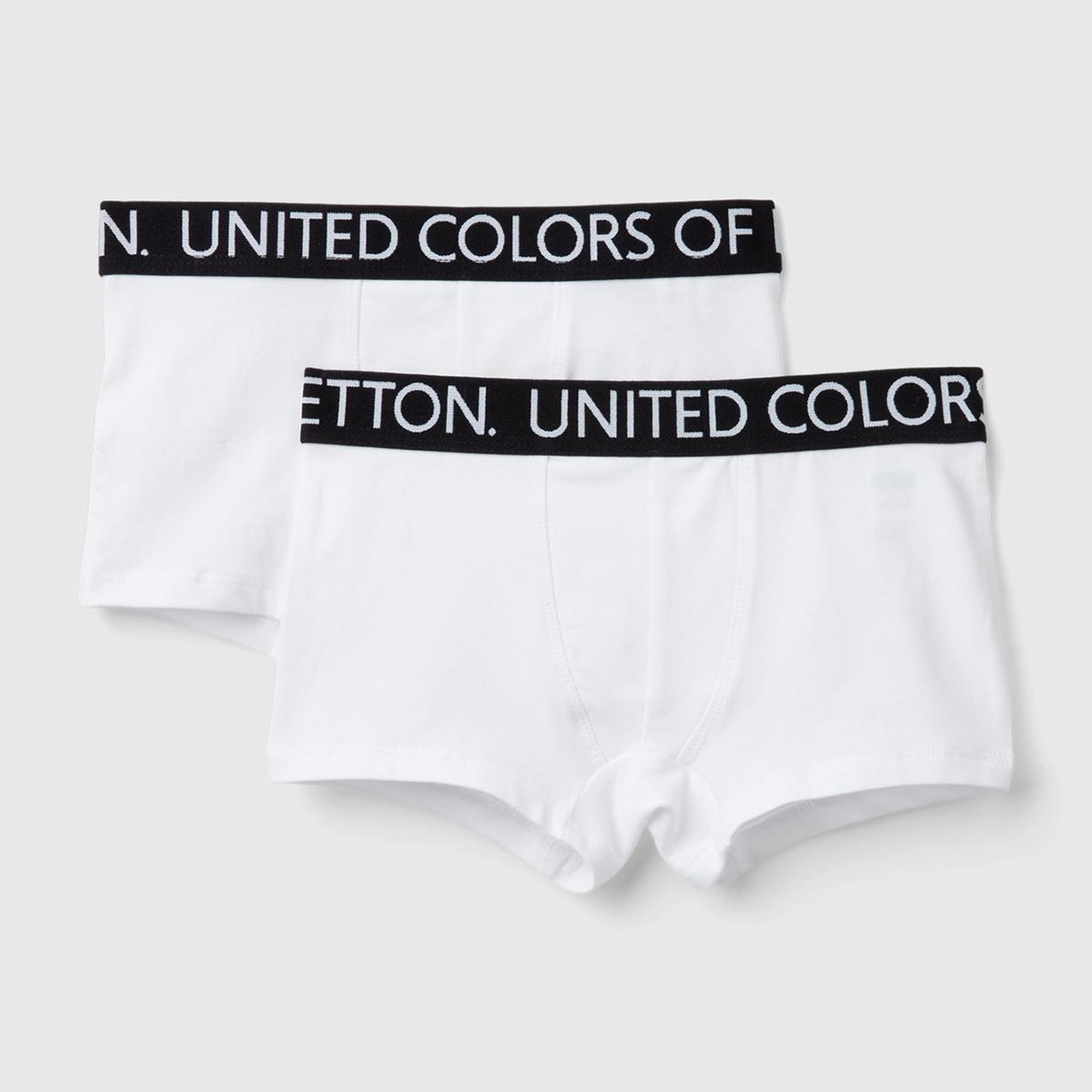 Erkek Çocuk Beyaz Beli Logo Detaylı 2'li Boxer Set
