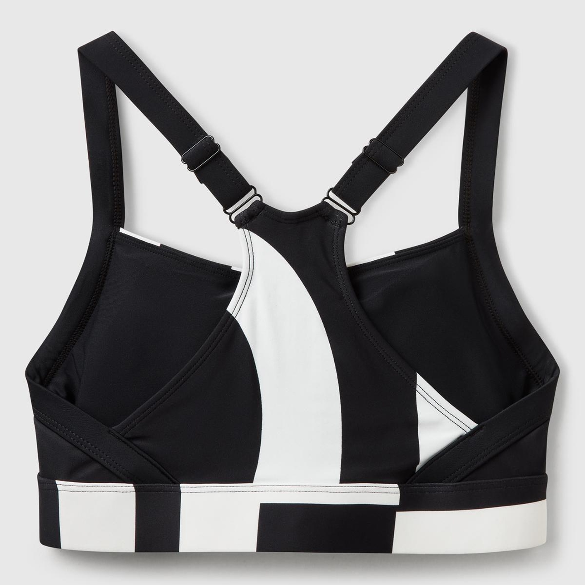 Kadın Siyah Desenli Önü Logo Baskılı Crop Atlet