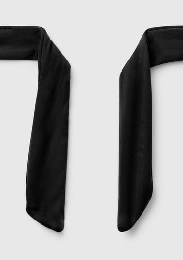  Kadın Siyah Arkadan Bağlamalı Ayarlanabilir Askılı Bikini Üstü