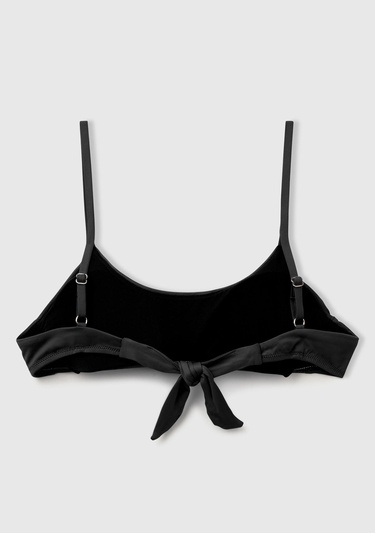  Kadın Siyah Arkadan Bağlamalı Ayarlanabilir Askılı Bikini Üstü