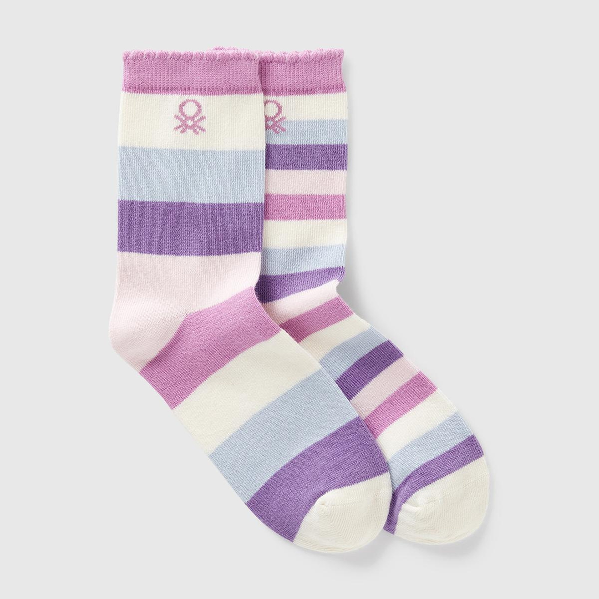 Erkek Çocuk Pembe-Mor Desenli Uzun Soket Çorap