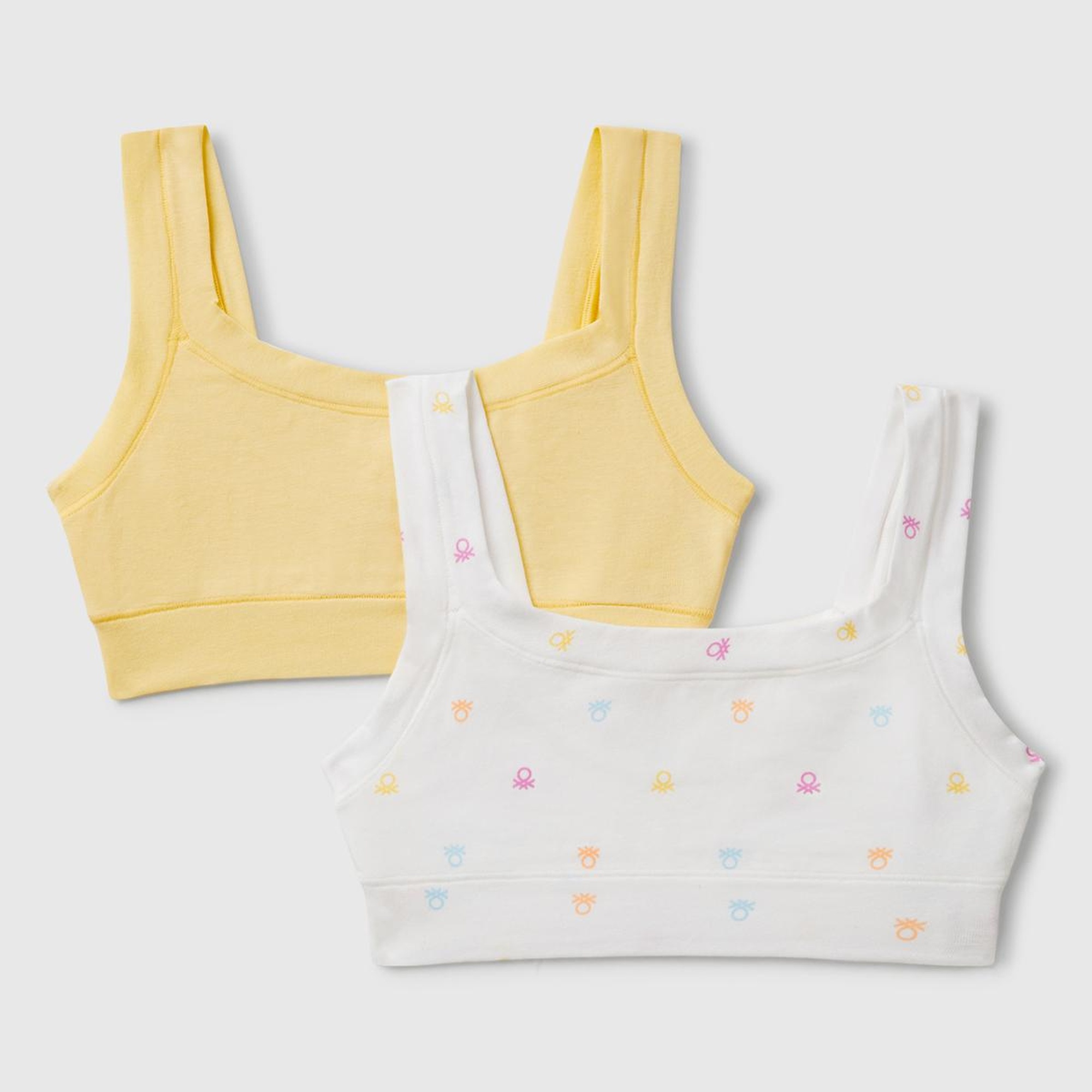 Kız Çocuk Beyaz Mix Kalın Askılı 2'li Sütyen Seti