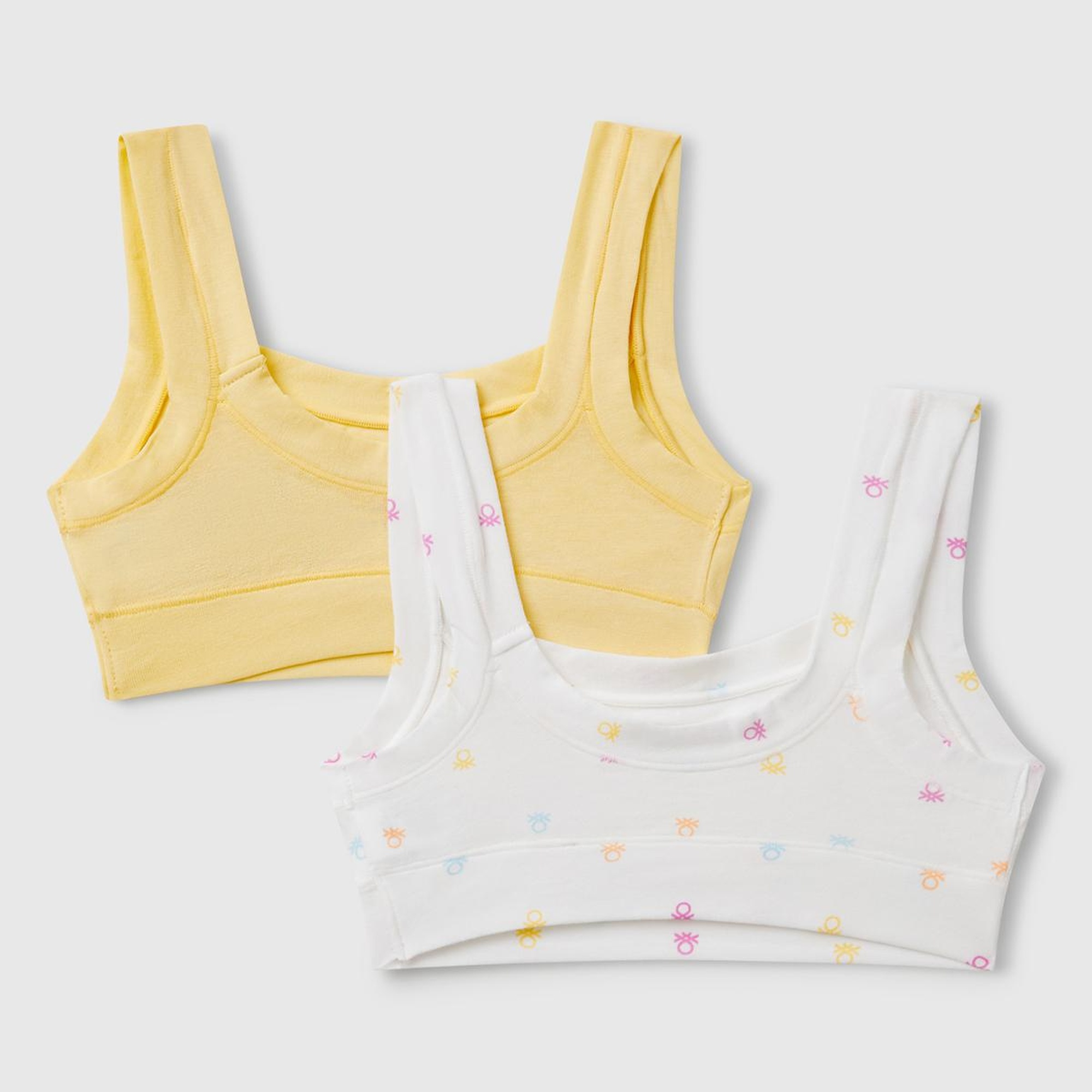 Kız Çocuk Beyaz Mix Kalın Askılı 2'li Sütyen Seti