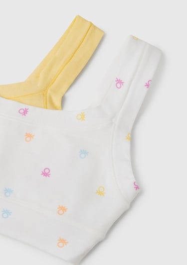  Kız Çocuk Beyaz Mix Kalın Askılı 2'li Sütyen Seti