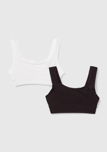  Kız Çocuk Siyah 2li Pamuklu Streç Sütyen