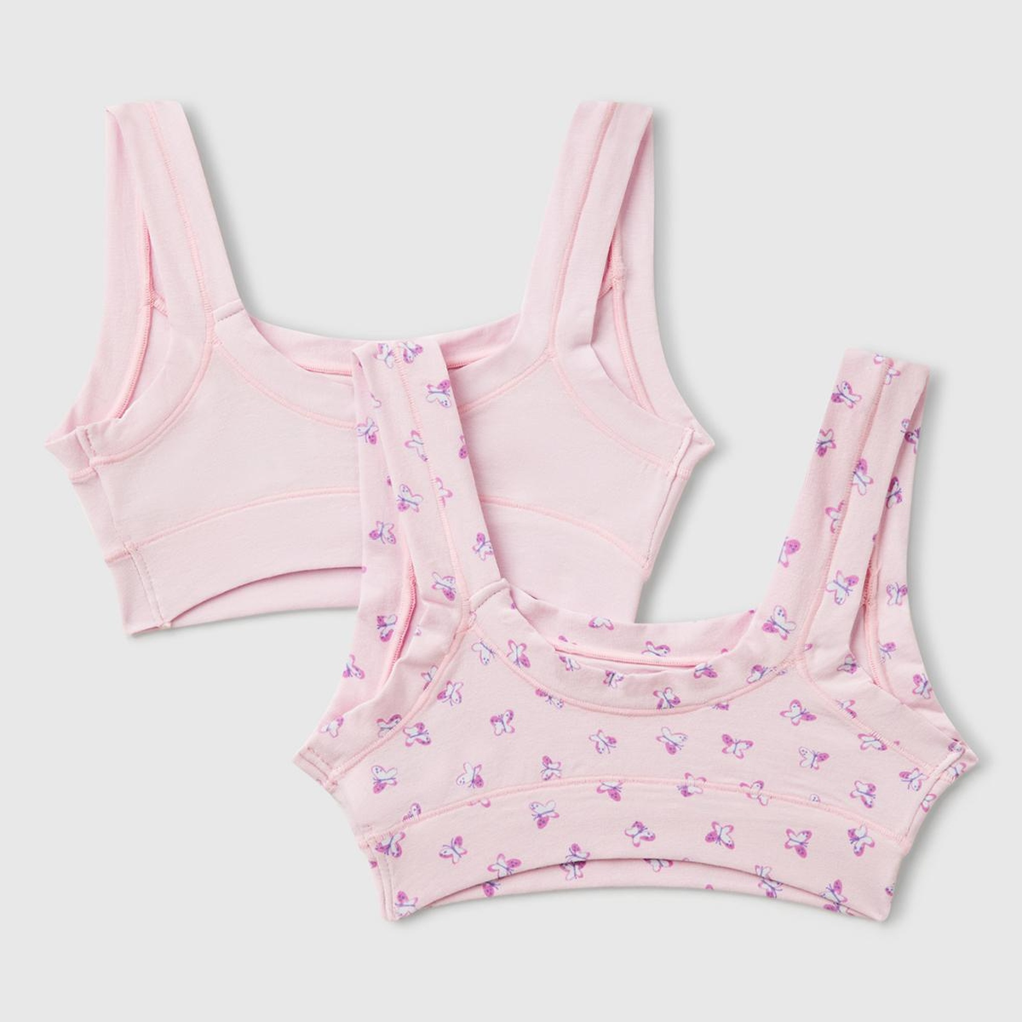 Kız Çocuk Pembe Kalın Askılı 2'li Sütyen Seti