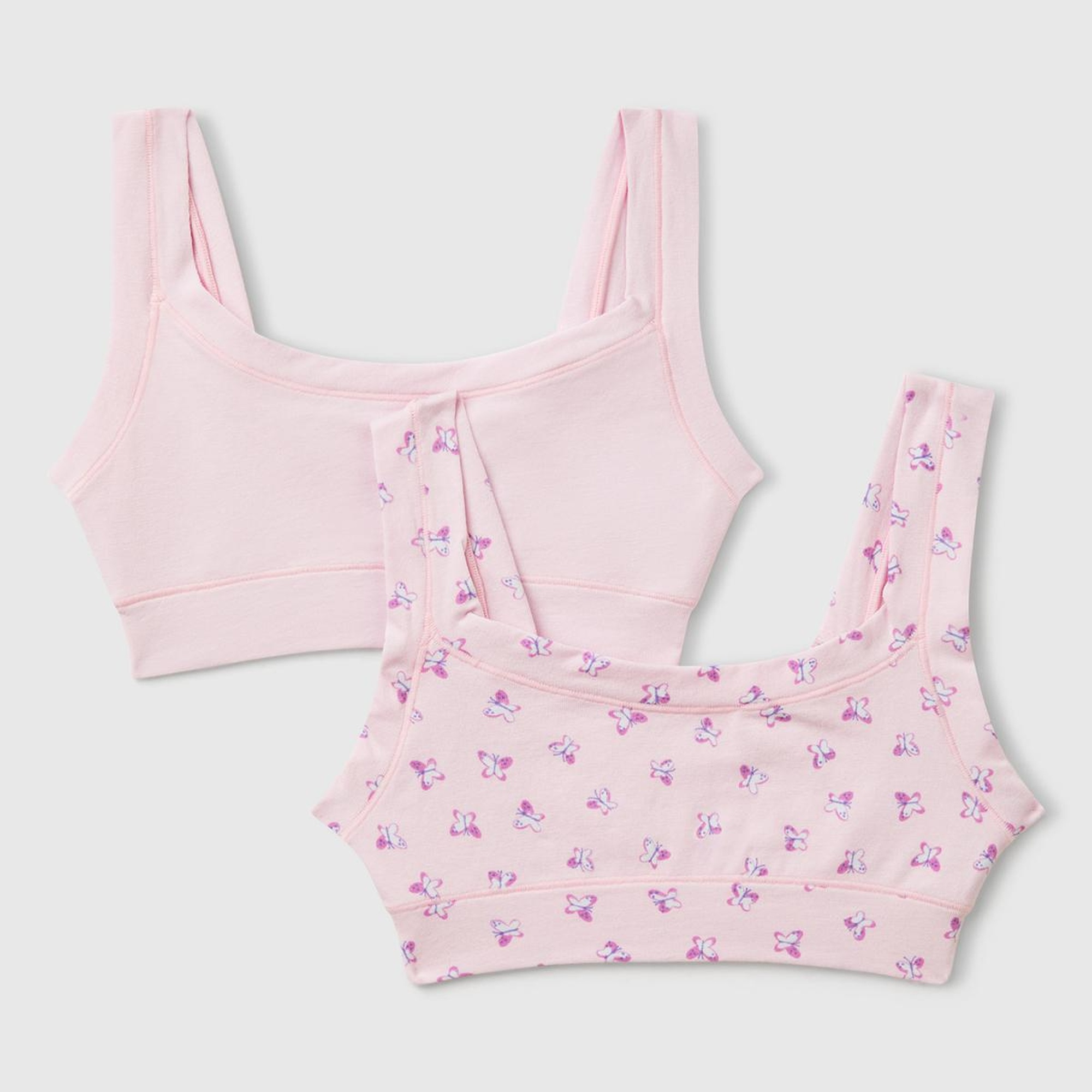 Kız Çocuk Pembe Kalın Askılı 2'li Sütyen Seti