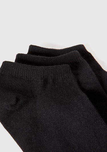  Unisex Siyah 3'lü Patik Çorap