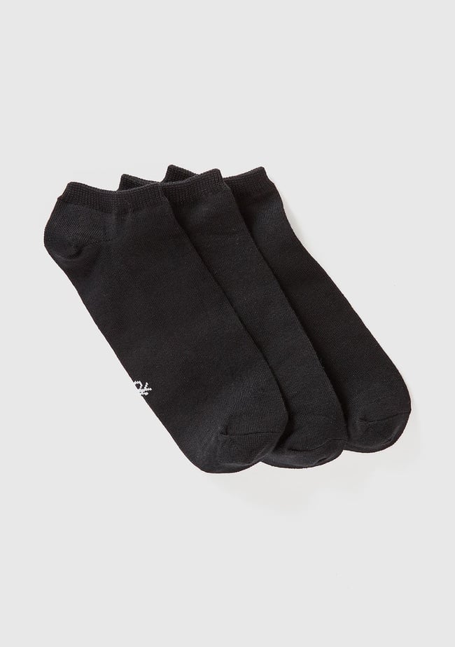  Unisex Siyah 3'lü Patik Çorap