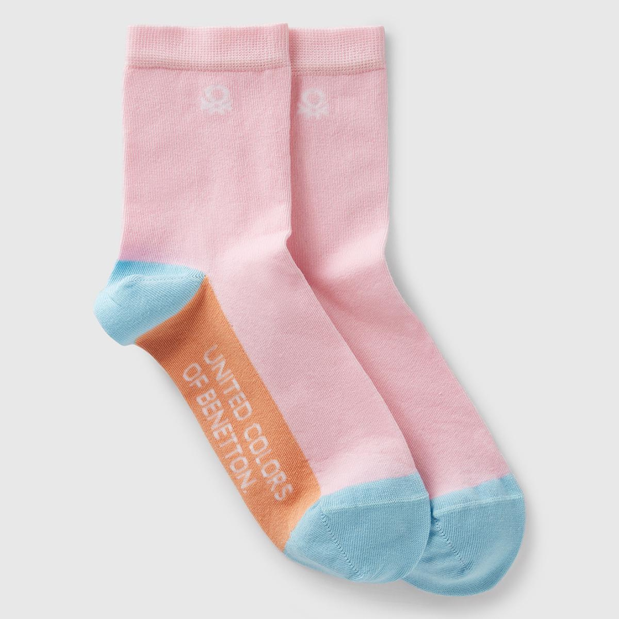 Unisex Pembe Mix  Logo Detaylı Desenli Soket Çorap