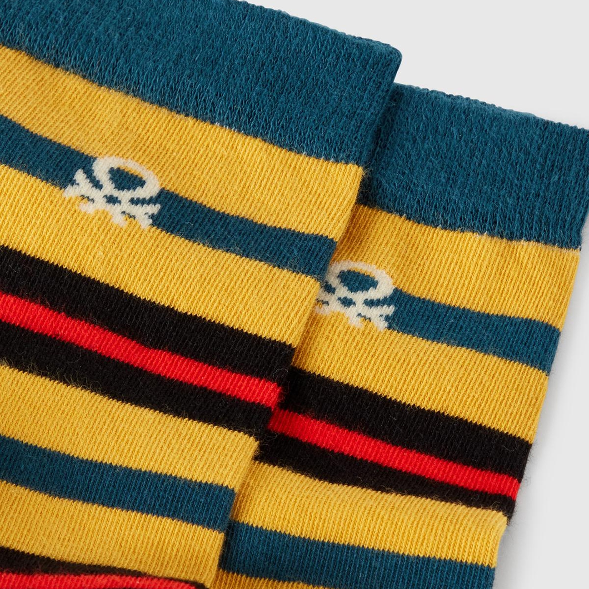 Unisex Sarı Mix  Logo Detaylı Desenli Soket Çorap