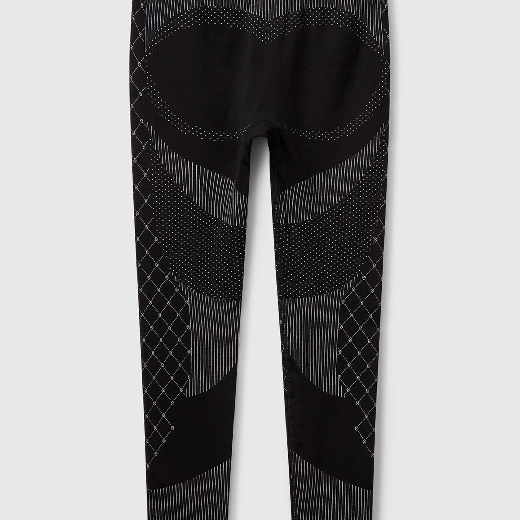 Kadın Siyah Desenli Dikişsiz Tayt